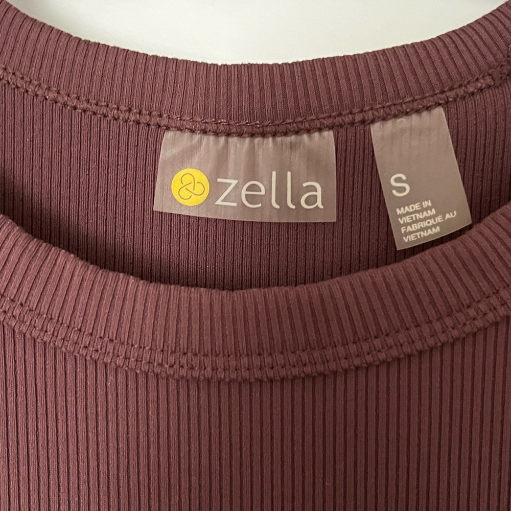 Zella Live In Rib Pocket Dress. Size small. Racerback. Color: plum - Picture 5 of 7